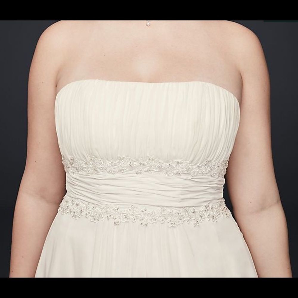 David’s Bridal Chiffon Beaded Empire Plus Size
Wedding Dress White size: 16W​​​ - Picture 5 of 14